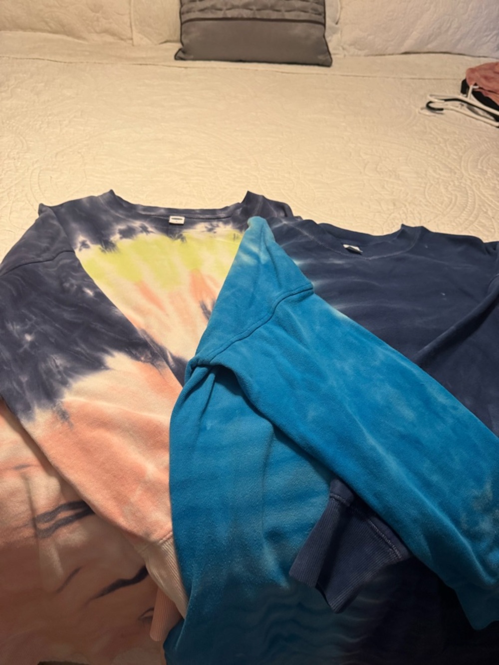 Old Navy Kids Tie-Dye & Solid Sweatshirts - Navy, Blue, Peach